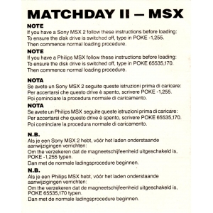 Match day II (1987, MSX, Ocean)
