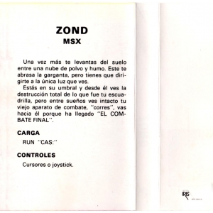 Zond - The Final Combat (1988, MSX, Genesis Soft)
