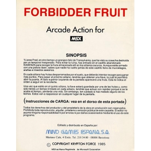 Forbidden Fruit (1986, MSX, Krypton Force)