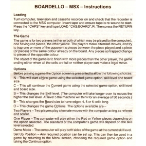 Boardello (1985, MSX, Bubble Bus)