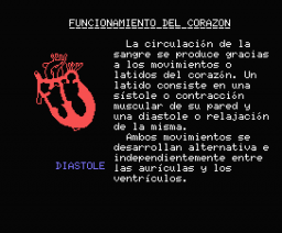 El cuerpo Humano: Sistema Circulatorio (1985, MSX, Biosoft)