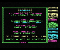 Toobin (1988, MSX, MSX2, Domark)