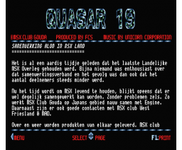 Quasar #19 (1992, MSX2, MSX Club Gouda)