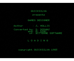 Games Designer (1983, MSX, J. Hollis)