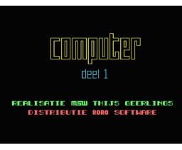 Unipakket Basis Onderwijs - Computer 1 - Versie 2.0 (1989, MSX2, MSW Master Software)