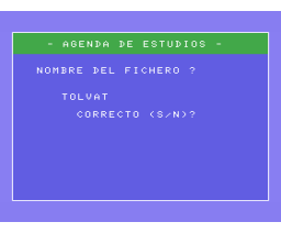 Agenda de estudios (1985, MSX, Ace Software S.A.)