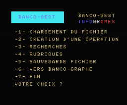Banco-Gest (1984, MSX, Infogrames)