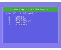 Agenda de estudios (1985, MSX, Ace Software S.A.)