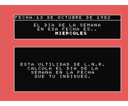 El Dia de la Semana (1985, MSX, Inforpress)
