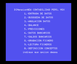 Contabilidad Doméstica (1985, MSX, DIMensionNEW)