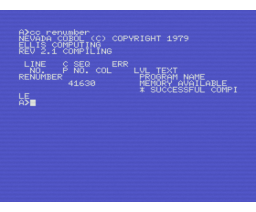 NEVADA COBOL (1985, MSX, Hisoft)