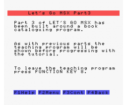Let's Go MSX - Part 3 (1984, MSX, SoftCat)