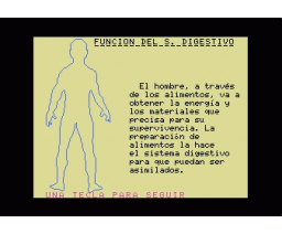 El cuerpo Humano: Sistema Digestivo (1985, MSX, Biosoft)