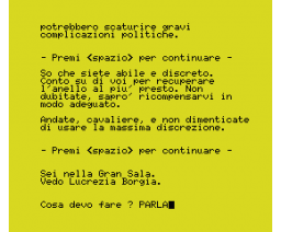 L'anello di Lucrezia Borgia (1985, MSX, Enrico Colombini, Chiara Tovena, Dinosoft)