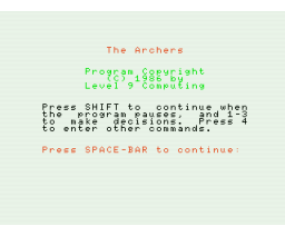 The Archers (1985, MSX, Level 9 Computing)