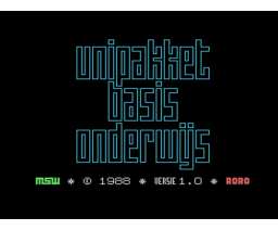 Unipakket Basis Onderwijs - Rekenen 2 - Versie 1.0  (1988, MSX, MSW Master Software)