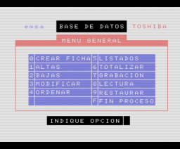 Base de Datos (1985, MSX, EMSA)