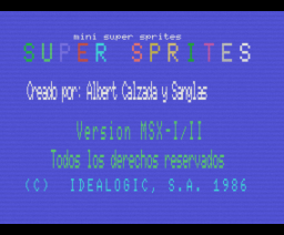 Super Sprites (1986, MSX, Idealogic)