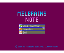 Melbrains Note (1986, MSX2, Mel Software)