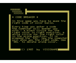 Code Breaker (1985, MSX, Visiogame)