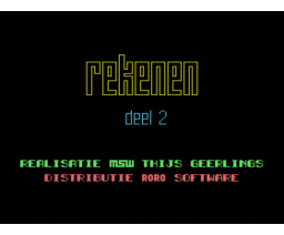 Unipakket Basis Onderwijs - Rekenen 2 - Versie 1.0  (1988, MSX, MSW Master Software)