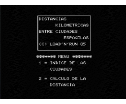 Distancias Kilometricas (1985, MSX, Inforpress)