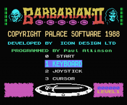 Barbarian II - The Dungeon of Drax (1988, MSX, Palace Software)
