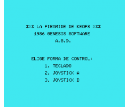 La Pirámide de Keops (1986, MSX, A.G.D.)