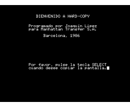 Hard-Copy (1986, MSX, Joaquín López Ortega)