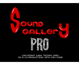 Soundgallery PRO (1993, MSX2, MSX CODE, Techno Crew)