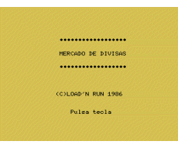 Mercado de Divisas (1986, MSX, Inforpress)