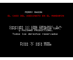 Perry Mason: The Case of the Mandarin Murder (1986, MSX2, Telarium)