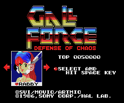 Gall Force - Defense of Chaos (1986, MSX, HAL Laboratory)