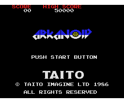 Arkanoid (1986, MSX, TAITO)