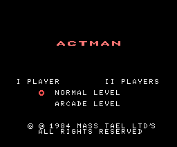 Actman (1985, MSX, Mass Tael)