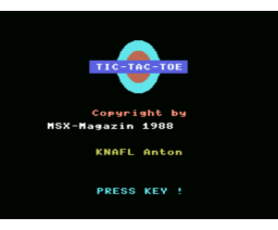 Tic-Tac-Toe (1988, MSX, ODIN Software)