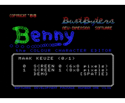Benny - Colour Character Editor (1988, MSX, New Dimension Software)