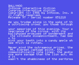 Ballyhoo (1986, MSX, Infocom)