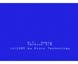 MT-Debug (1985, MSX, Micro Technology)