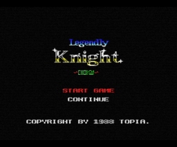 Legendly Knight (1988, MSX, New Age Team)