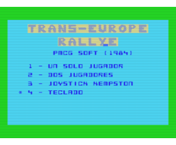 Trans-Europe Rally (1984, MSX, PMCG Soft)
