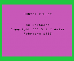 Hunter Killer (1985, MSX, AA Software)