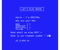Maths (1984, MSX, Spectravideo (SVI))