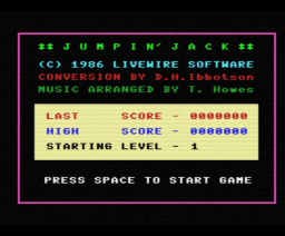 Jumpin' Jack (1986, MSX, Livewire)