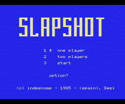 Slapshot (1985, MSX, Indescomp)