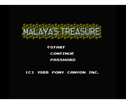 Malaya's Treasure (1988, MSX2, Pony Canyon)