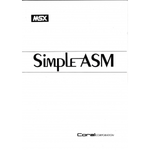 Simple ASM (1985, MSX, Coral Corporation)