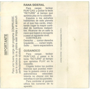 Rana Sideral / Gusanoco (1985, MSX, Monser)