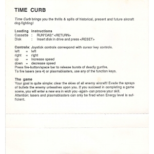 Time Curb (1987, MSX, Aackosoft)