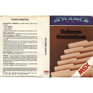 Ficheros domésticos (1985, MSX, Ace Software S.A.)